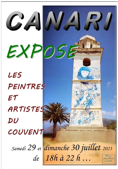 2023 Juillet – Exposition Les peintres et artistes du couvent les 29 et 30 juillet – Canari, Haute Corse